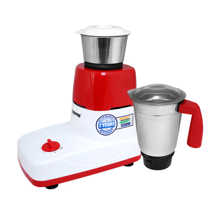Geepas 2In1 Dry & Wet Indian Mixer Grinder with Stainless Steel Jar